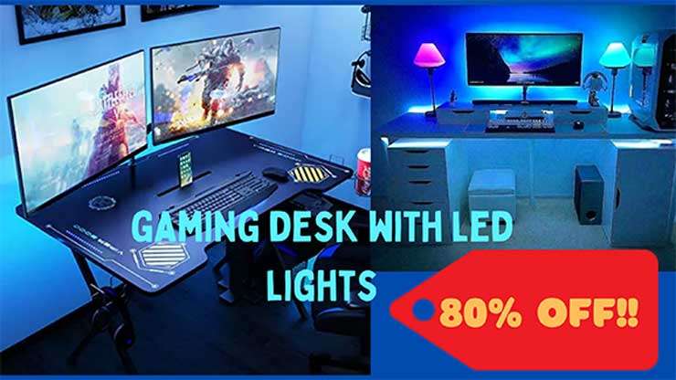 Top Exclusive gaming desk with led lights in the market.